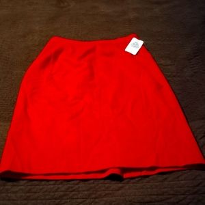 Vintage 80s Skirt Cherry Red Worthington 100% Pure Wool Size 16 NWT